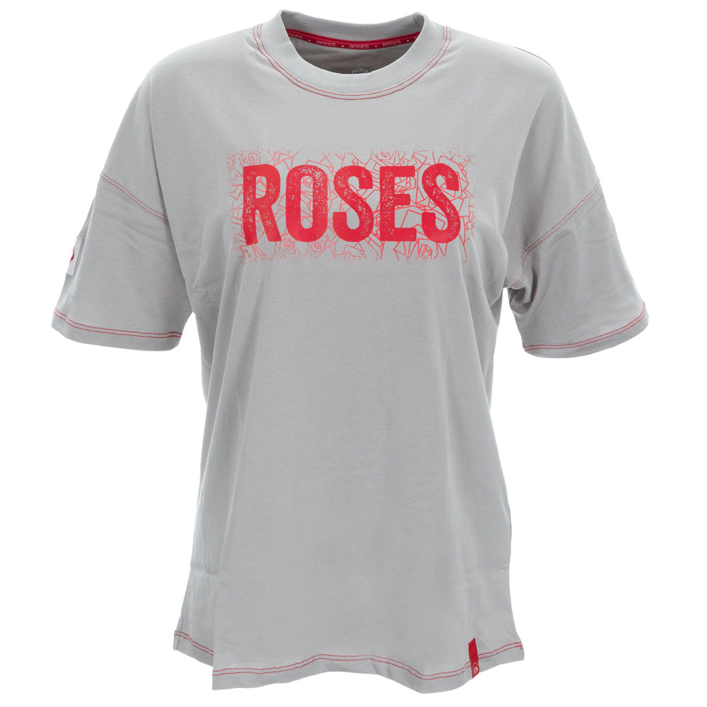 ROSES Ladies Oversized Cotton T-Shirt - Cool Grey