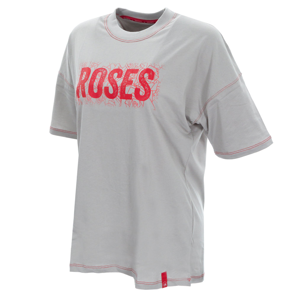 ROSES Ladies Oversized Cotton T-Shirt - Cool Grey