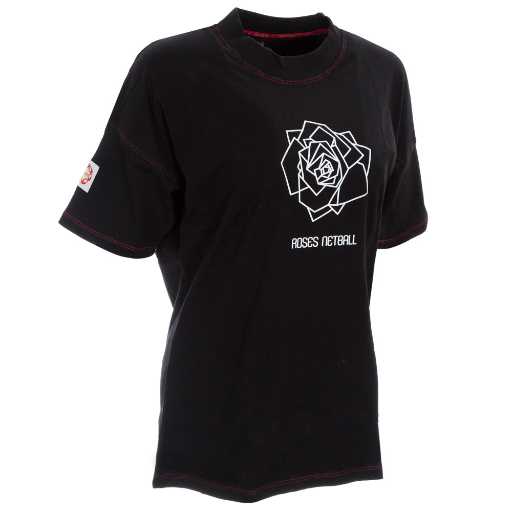 ROSES Ladies Oversized Cotton T-Shirt - Black