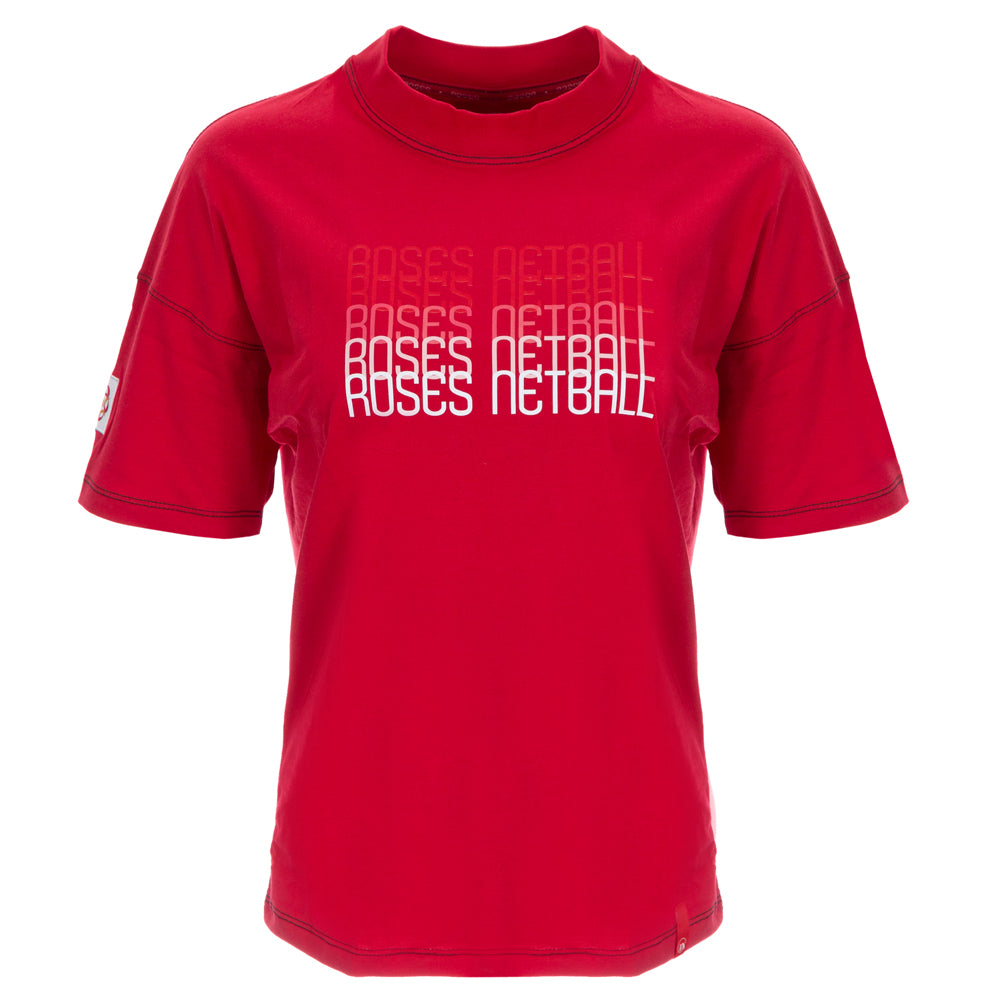 ROSES Ladies Oversized Cotton T-Shirt - Red