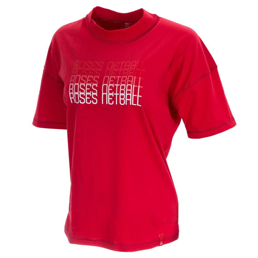 ROSES Ladies Oversized Cotton T-Shirt - Red