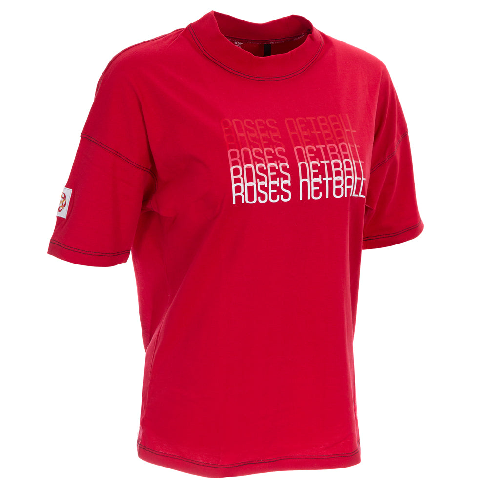 ROSES Ladies Oversized Cotton T-Shirt - Red