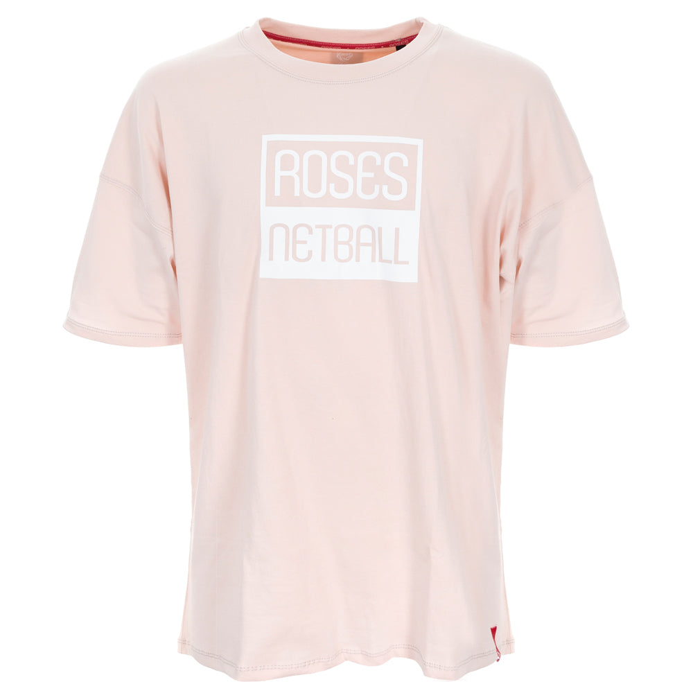 ROSES Ladies Oversized Cotton T-Shirt - Dusty Pink