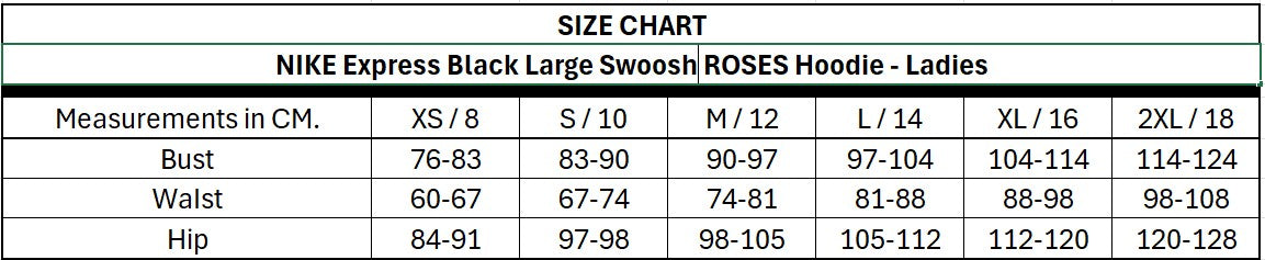 NIKE Express Black ROSES Hoodie - Ladies