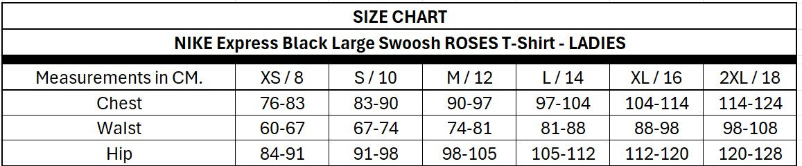 NIKE Express Black ROSES T-Shirt - Ladies