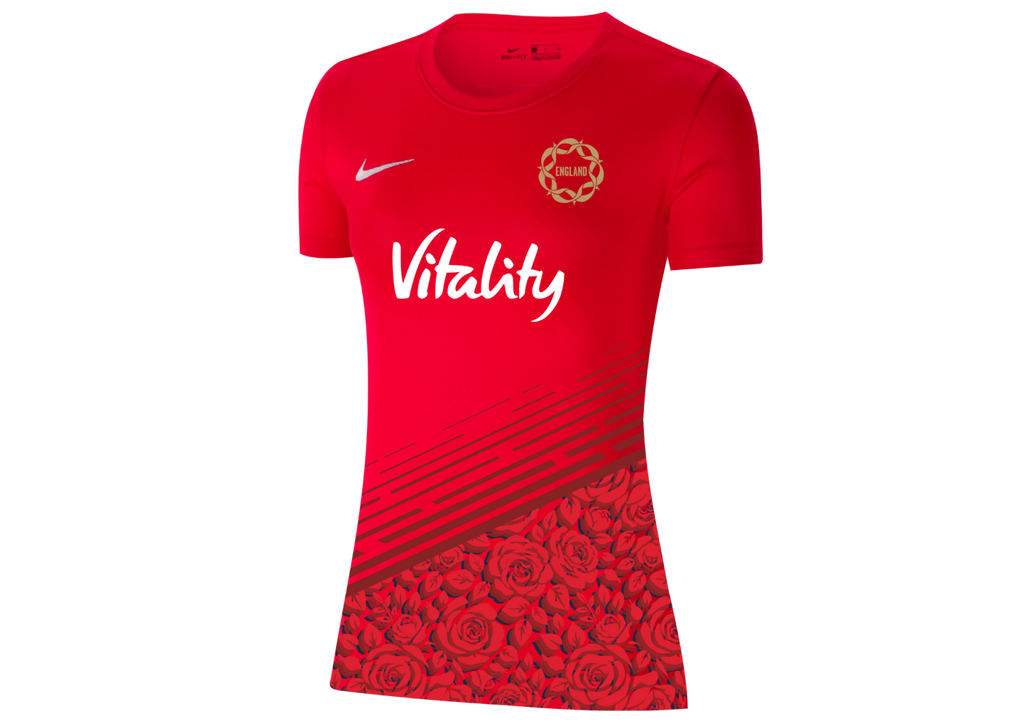 England Vitality Roses Short Sleeve Training Shirt - Ladies