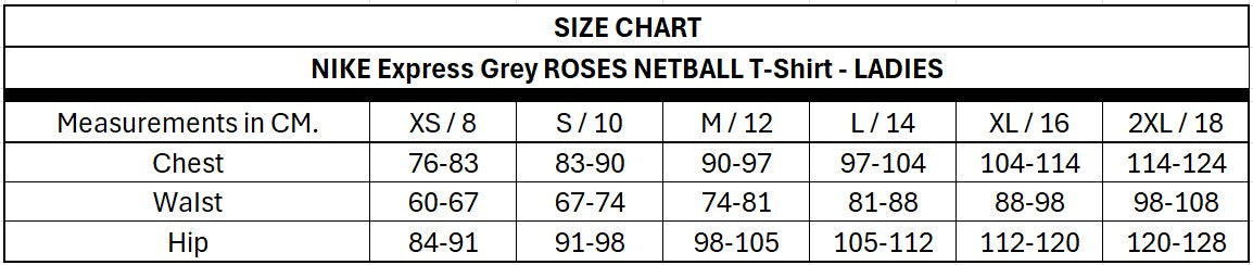 NIKE Express Grey ROSES T-Shirt - Ladies
