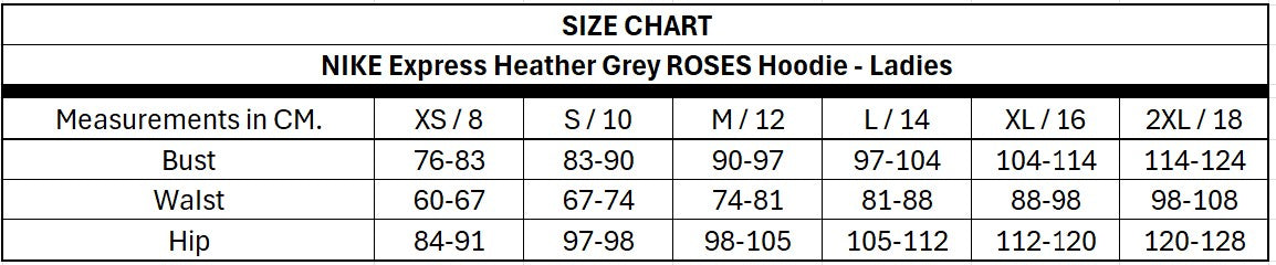 NIKE Express Grey ROSES Hoodie - Ladies
