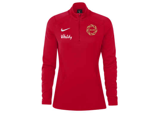 England Vitality Roses Red ¼ Zip Midlayer - Ladies
