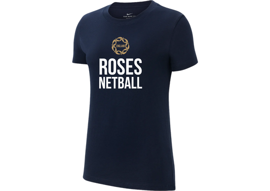 England Vitality Roses Obsidian Cotton Tee - Ladies