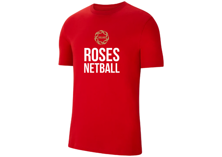 England Vitality Roses Red Cotton Tee - Youth – ENGLAND NETBALL ONLINE ...