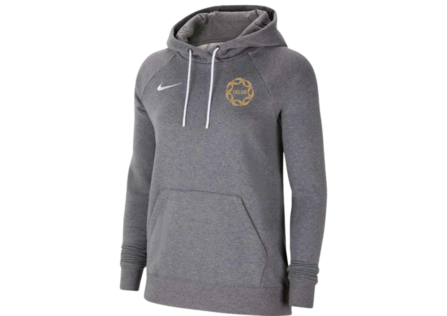 England Vitality Roses Charcoal Cotton Hoodie - Ladies
